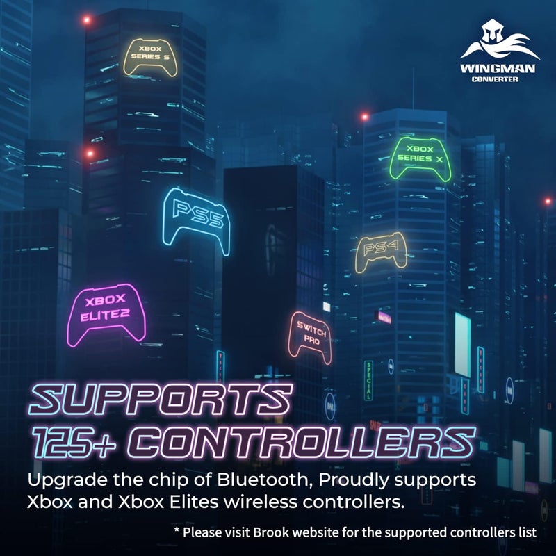 Mcbazel محول بروك وينغمان XE2 لجهاز Xbox Series X&S/Xbox One/Elite 2/ PS5/ PS4/ PS3/ Switch/Switch2 إلى وحدة التحكم Switch/ PS4/ PS3/ PC مع سلسلة مفاتيح - Image 5